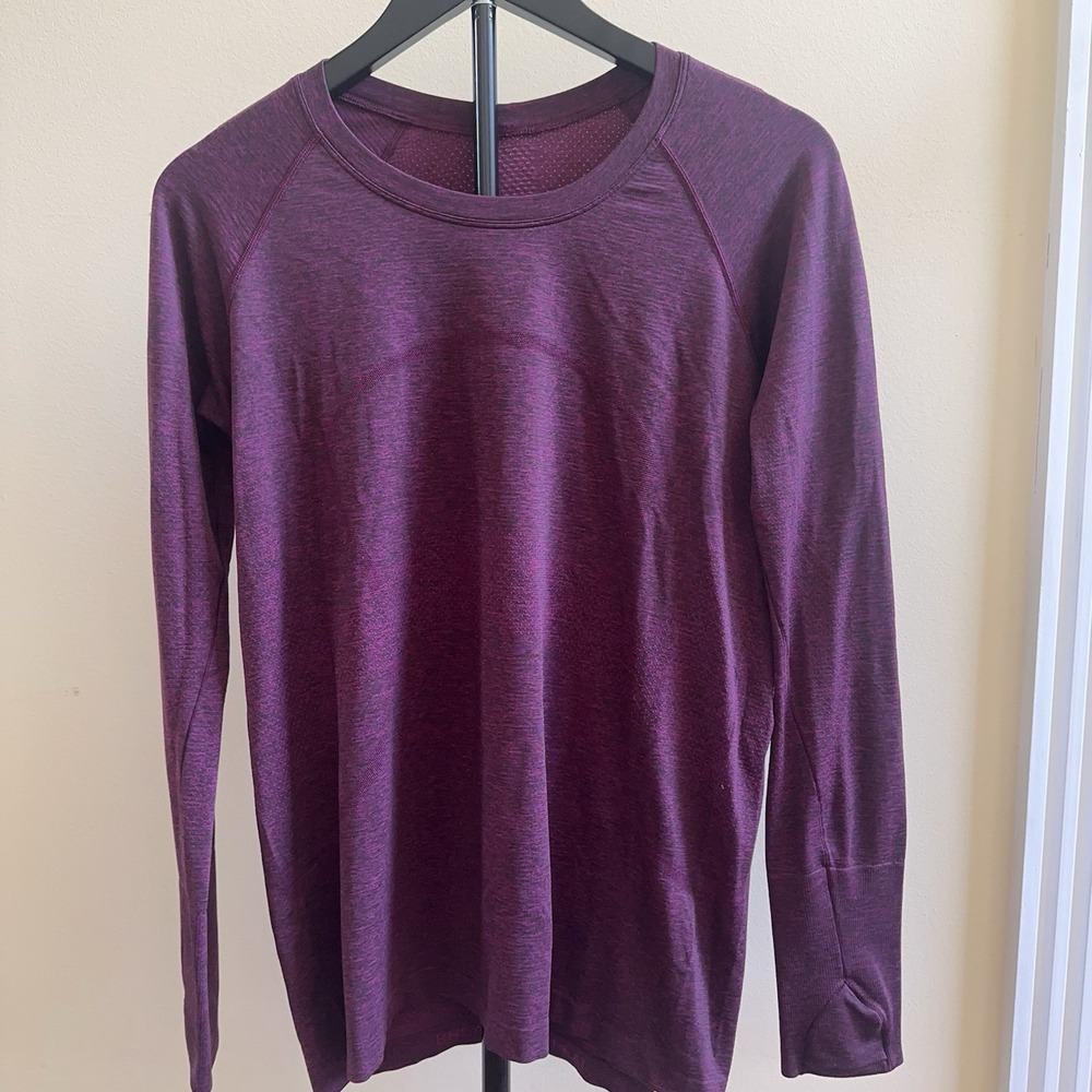 Lululemon Swiftly Tech Long Sleeve 2.0 Race Size 12 Heathered Regal Plum NWOT